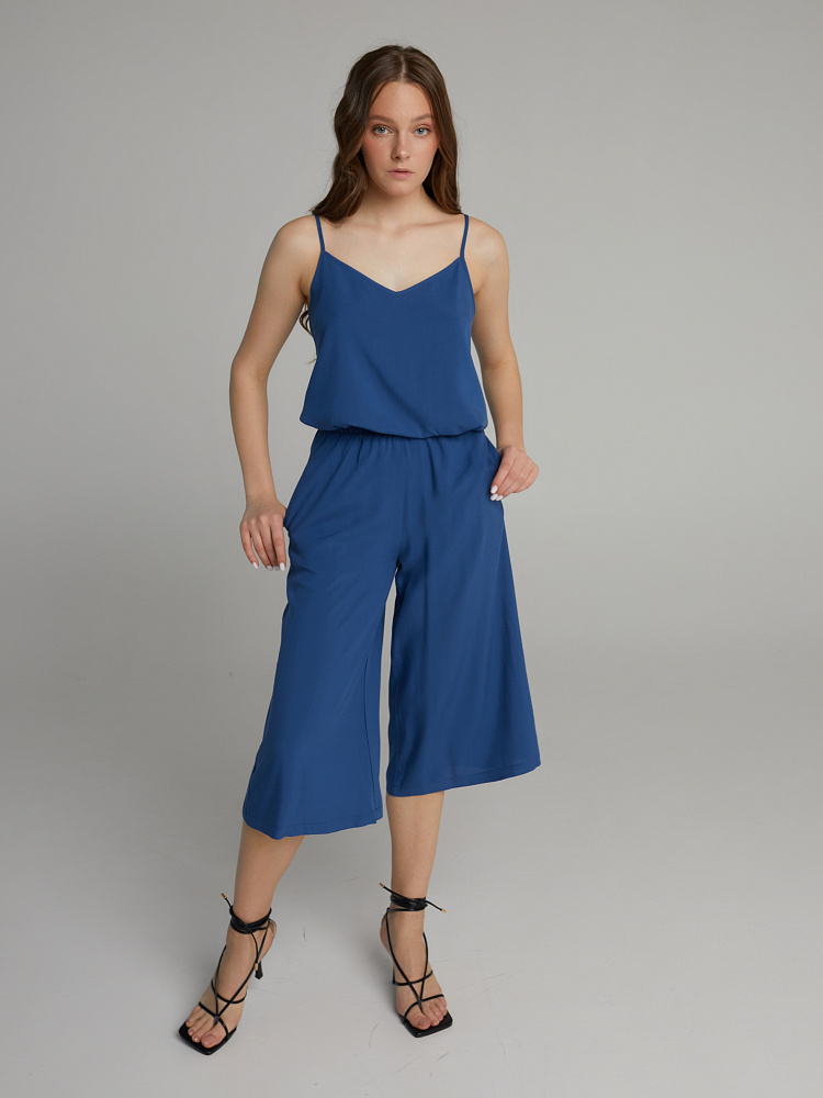 Кюлоты из струящегося штапеля Pretty Лазурно-синий_10334