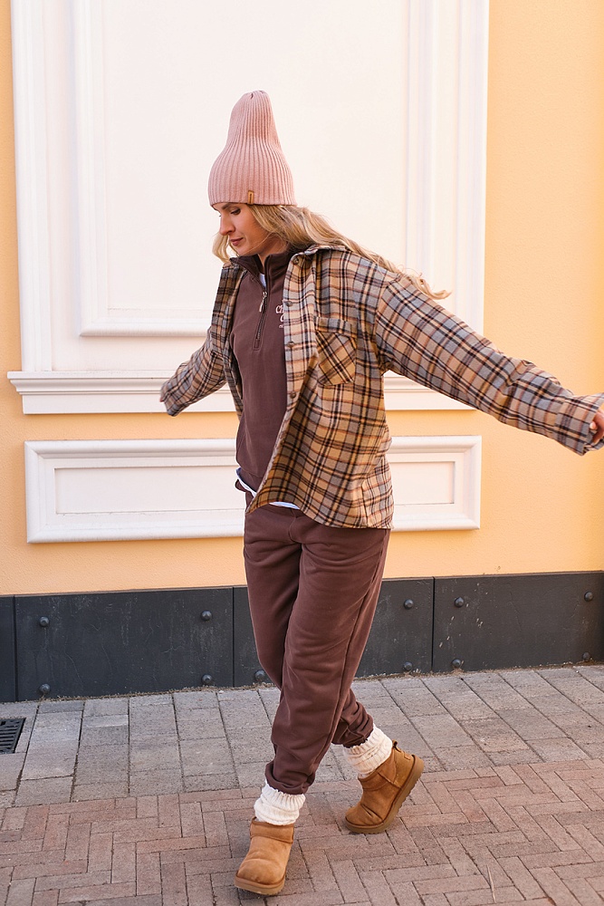 Брюки из футера Jessie Шоколад_17804