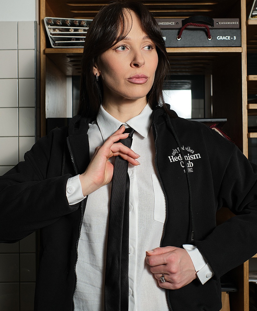 Бомбер из футера Jessy Черный_19173