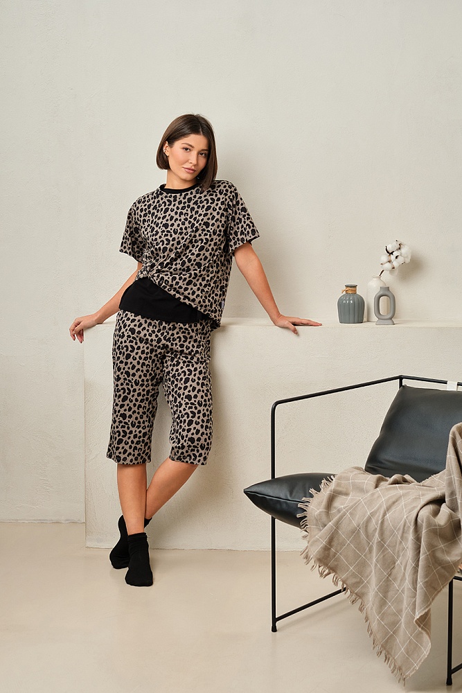 Бриджи Kris Серый леопард_17427