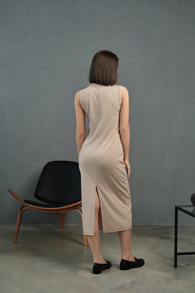 Платье майка длинное без рукава Ribi Молочный_13529