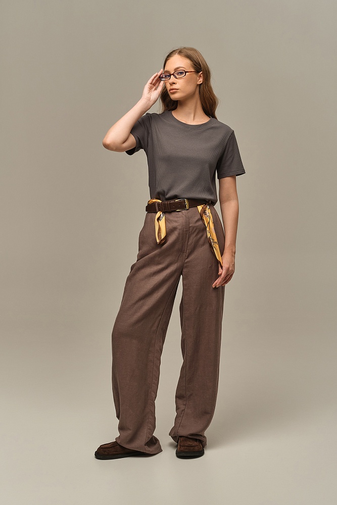 Футболка трикотажная в рубчик Flat Графит_16037