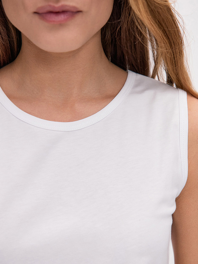 Платье из хлопка Color blocks Белый/Желтый/Серый меланж_14305