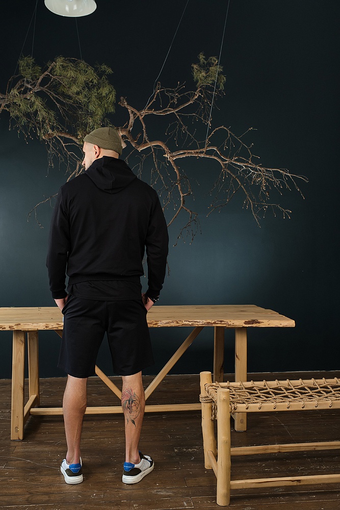 Худи из футера  Altai Черный/Дорога_18732