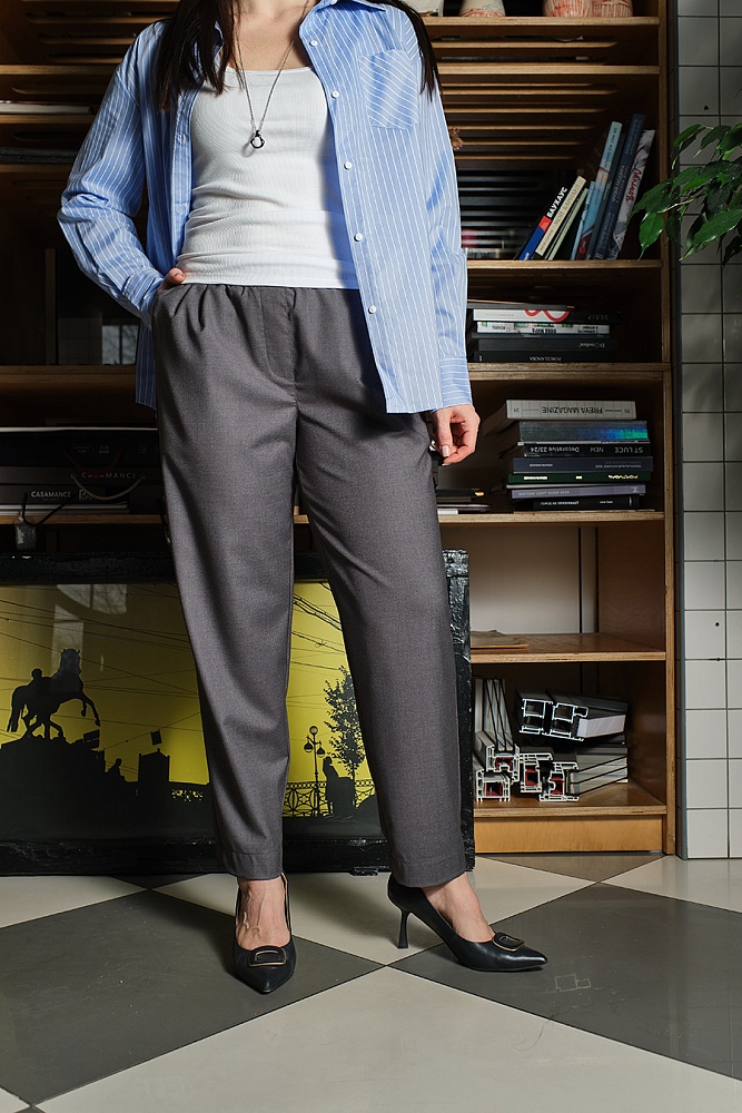 Брюки прямые Chic Серый_19214