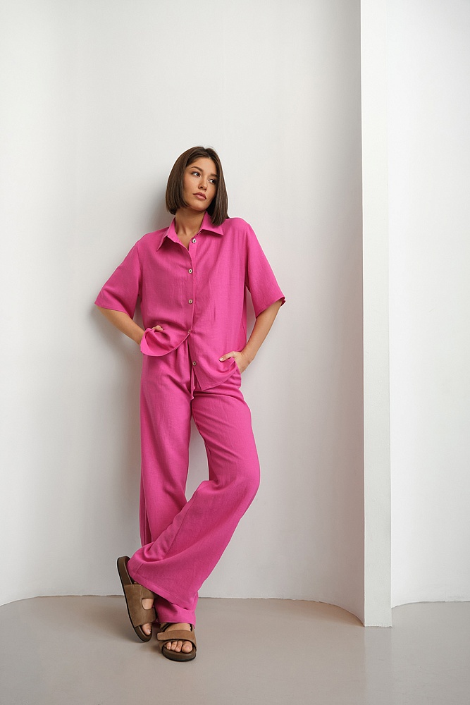 Прямые брюки изо льна Sonet Фуксия_15029