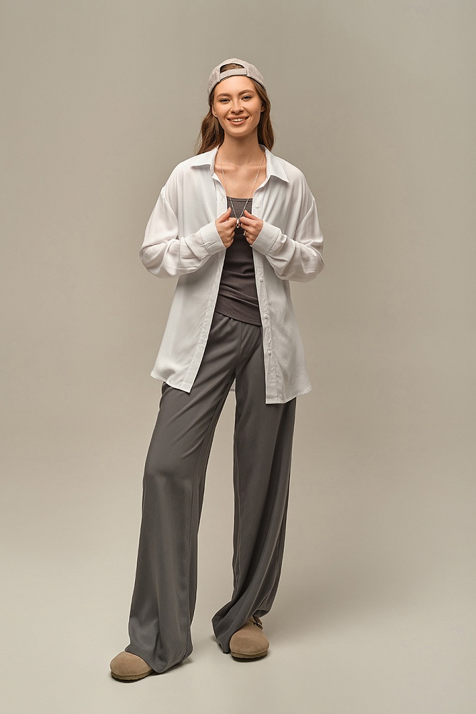 Майка трикотажная в рубчик Flat Графит_18967