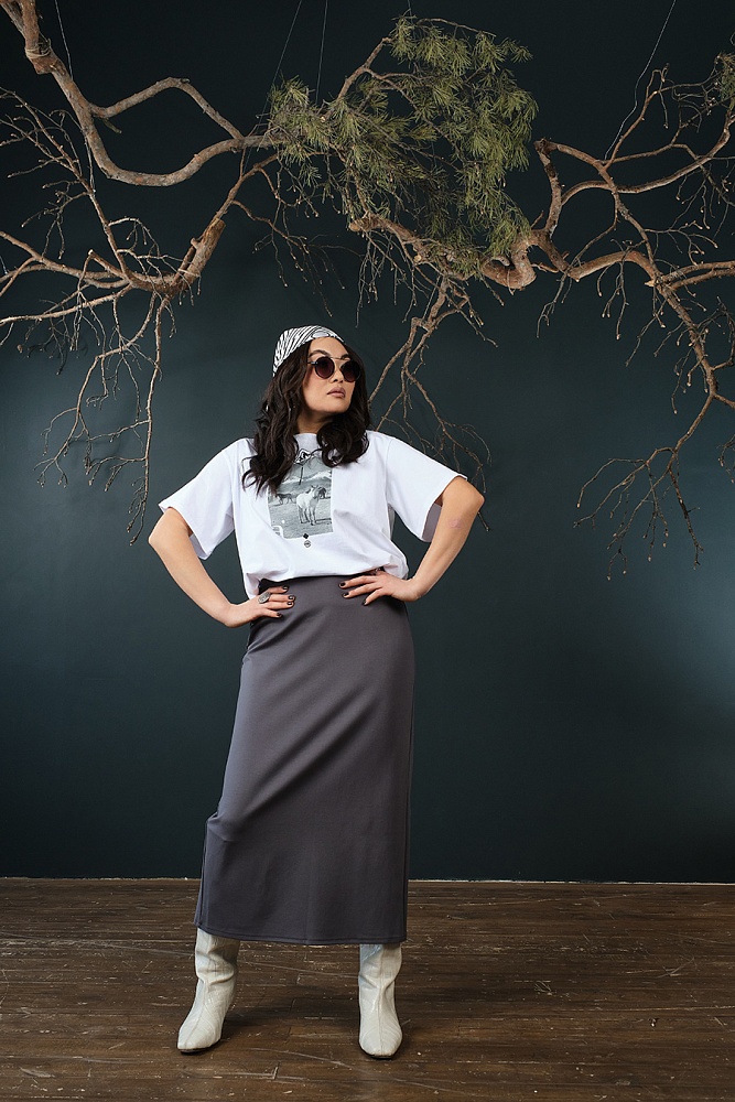 Футболка оверсайз с принтом Altai woman Белый/Кони_18859