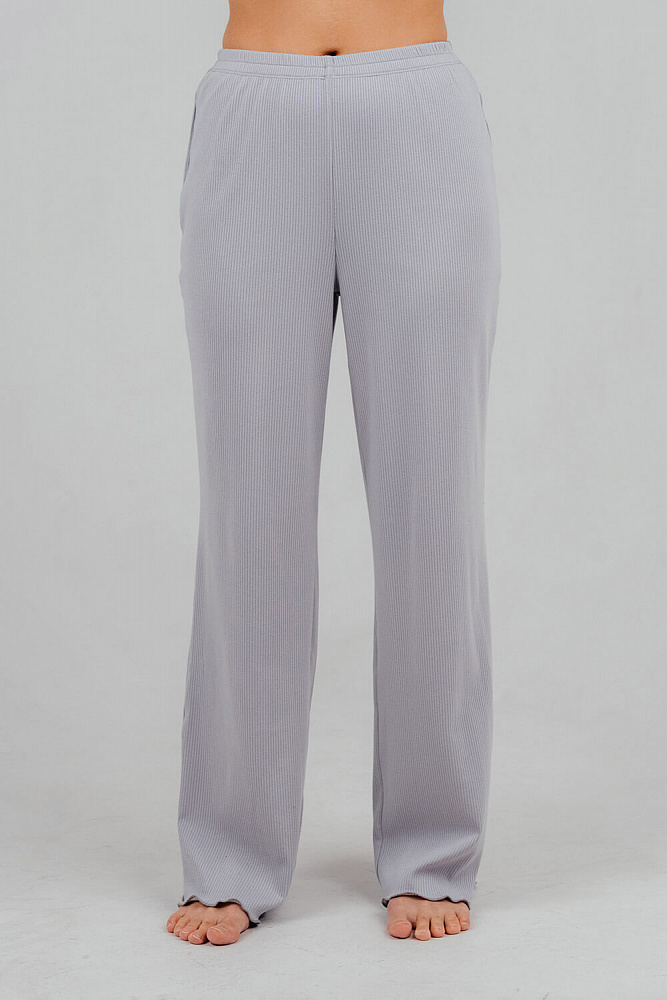 Брюки трикотажные в рубчик Flat Серый_7940
