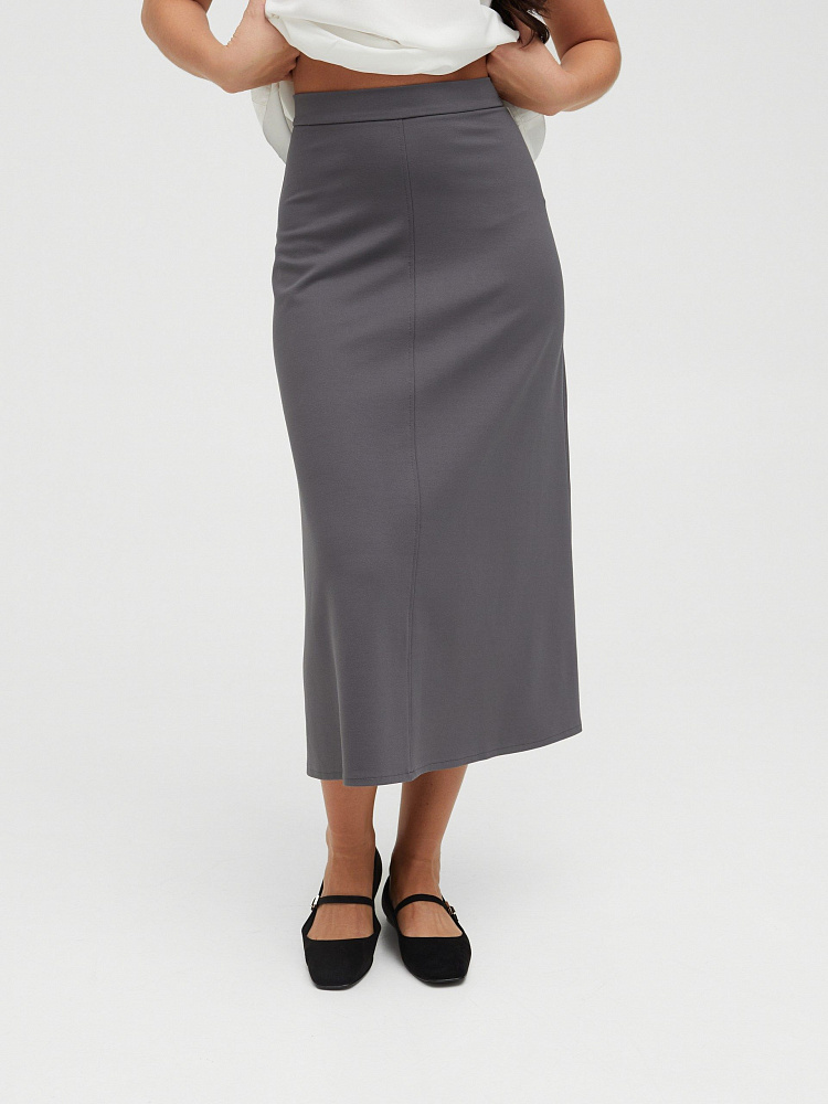 Юбка трапеция Jersey Графит_11983