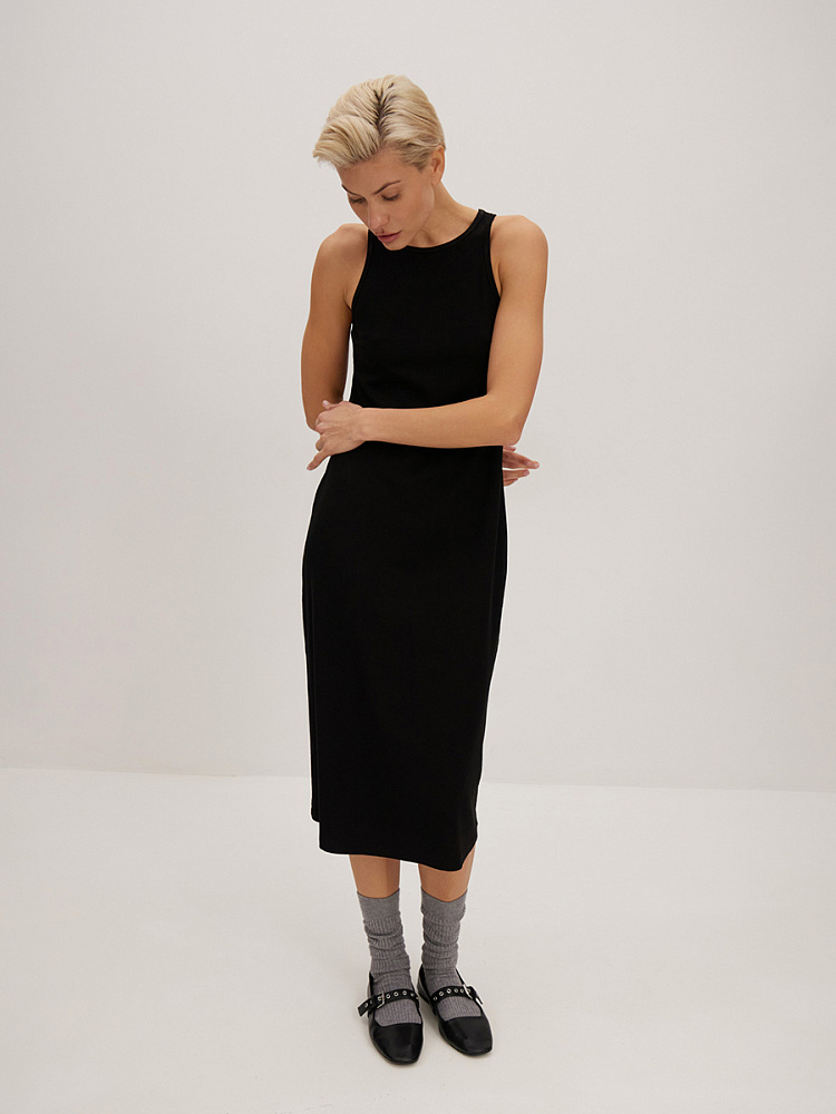 Платье в рубчик Basic Черный_14282