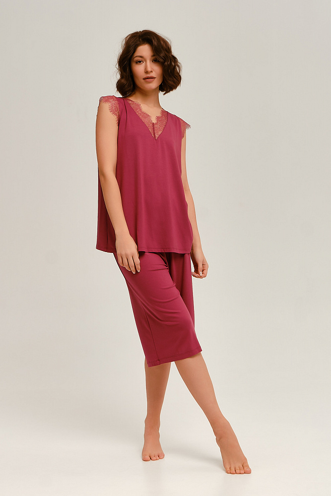 Кюлоты из вискозы Lili Малиновый_12822