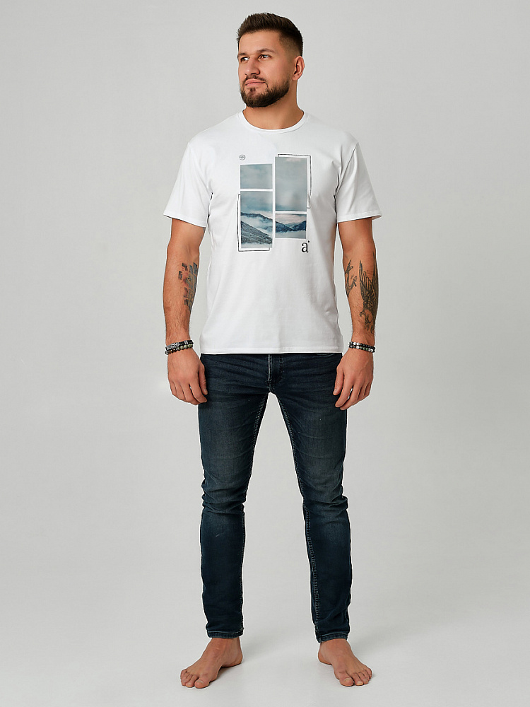Футболка мужская с принтом David Белый/Туман_9150