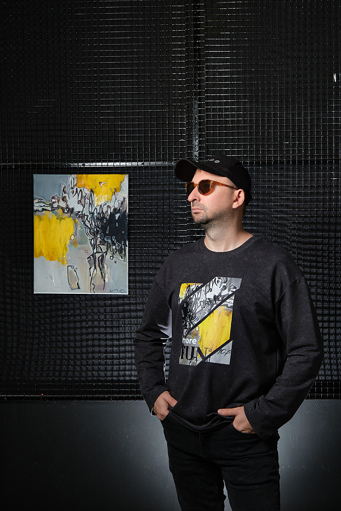 Лонгслив с принтом Art moment Серый туман/ FUN_15291