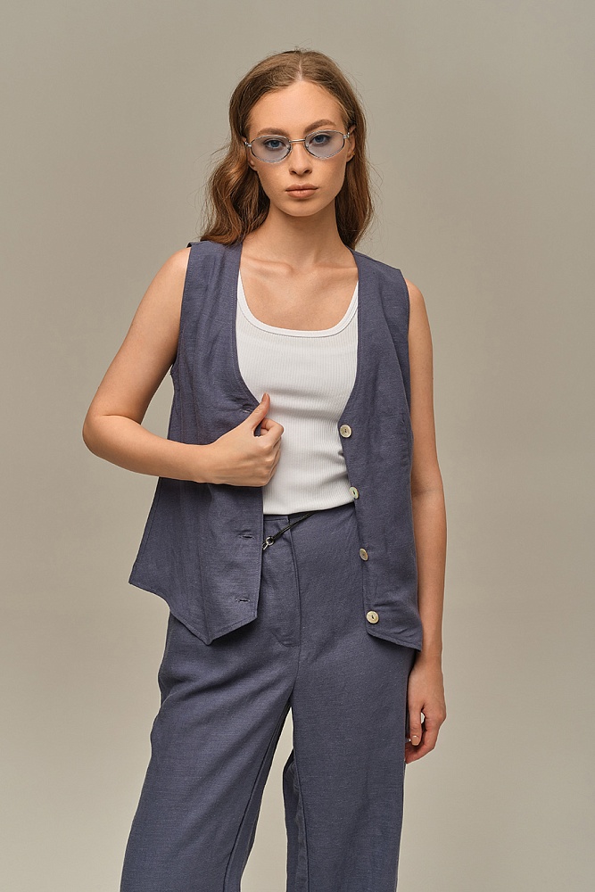 Майка трикотажная в рубчик Flat Белый_16656