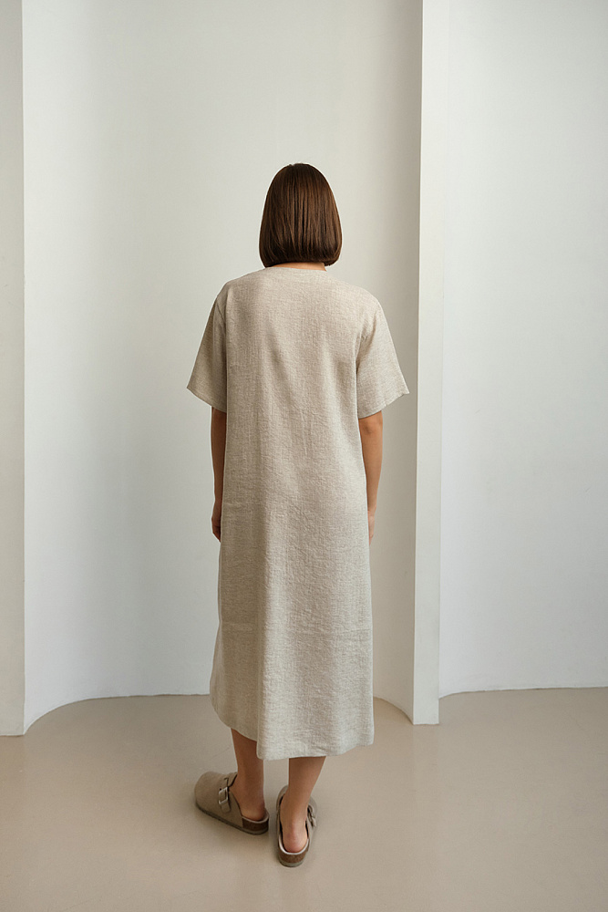 Платье изо льна Sonet Бежевый_15050