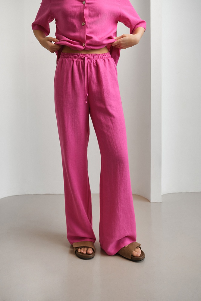 Прямые брюки изо льна Sonet Фуксия_15035