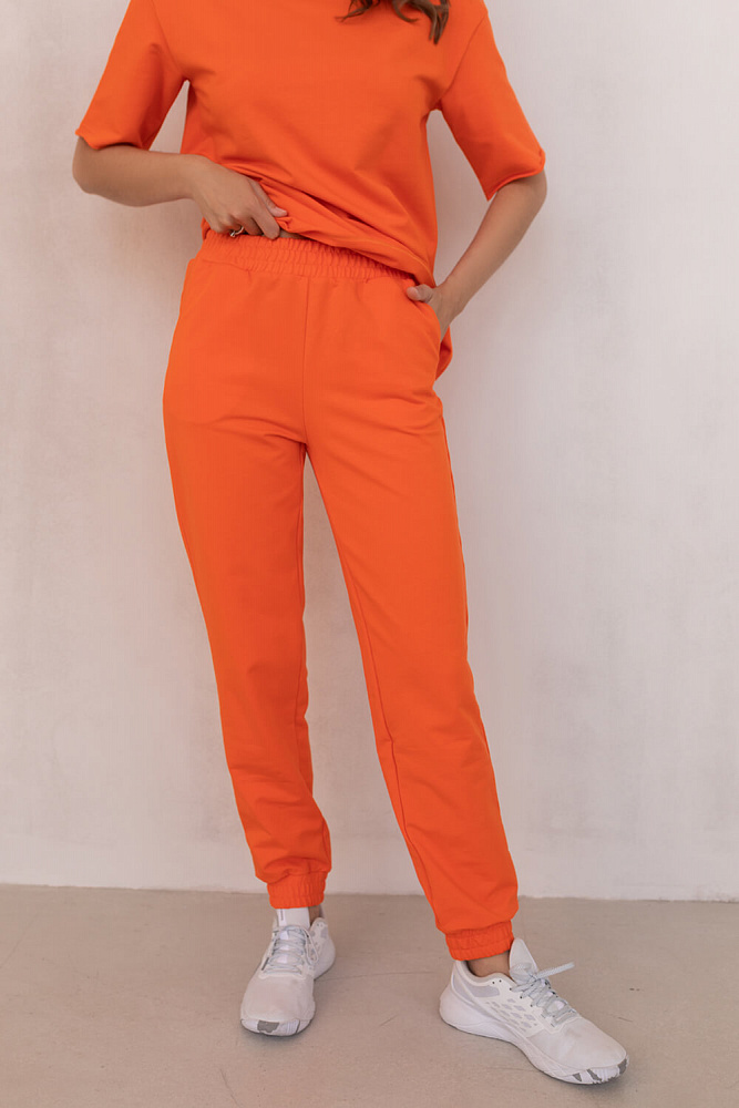 Брюки из легкого эластичного футера Urban chic Оранжевый_5886