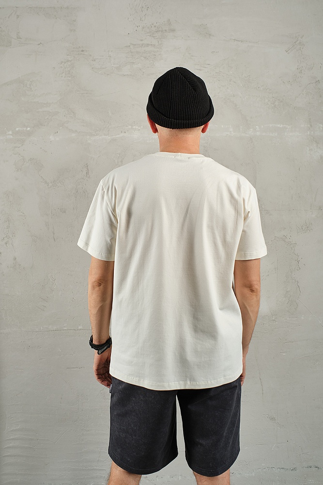 Футболка  Путешествие по Алтаю Экрю/Вид с горы Бабырган_19415