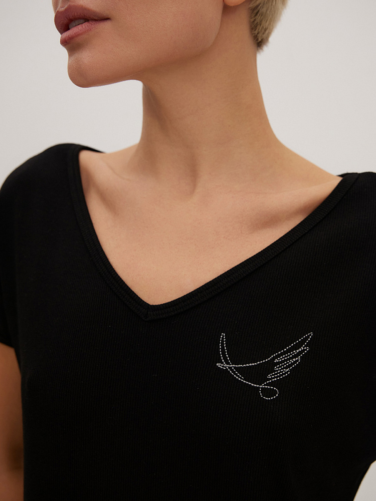 Платье в рубчик Basic Черный_13302