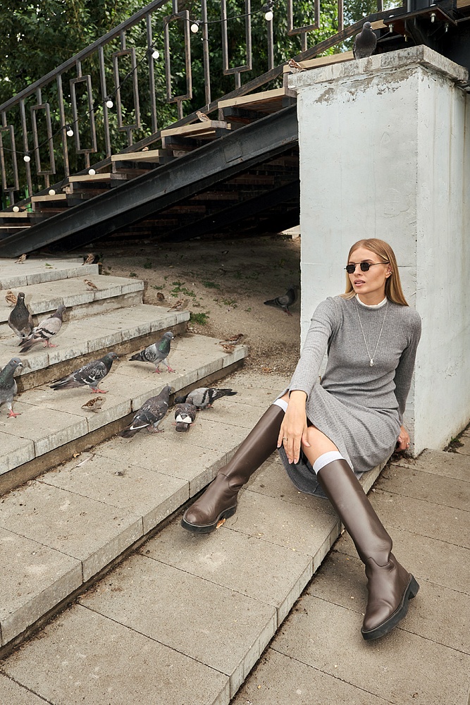 Платье Cozy Soft Серый меланж_16389