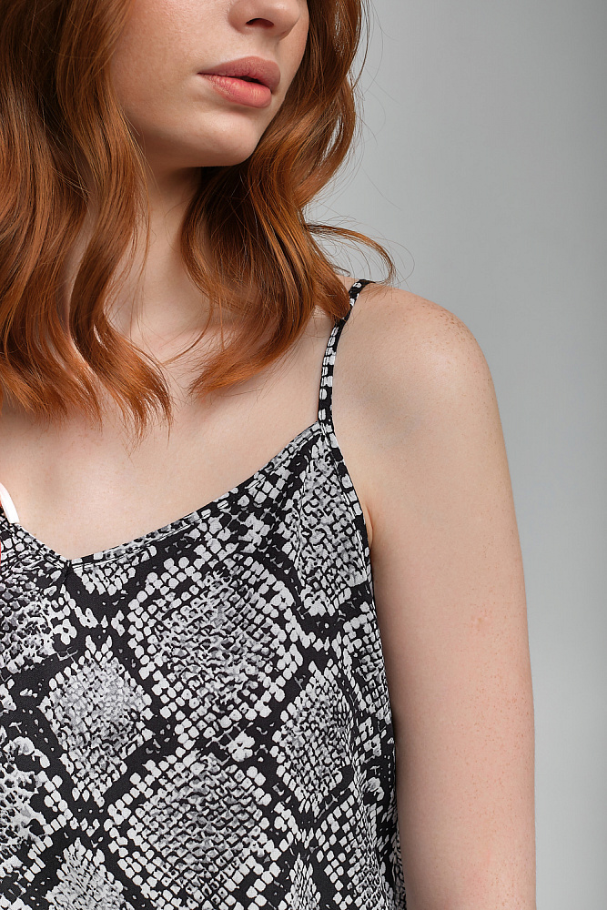 Топ из струящегося штапеля Pretty Змея_8834