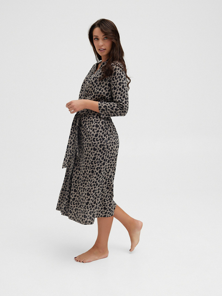 Халат с принтом Kris Серый леопард_11659