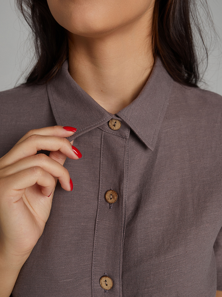 Платье изо льна Sonet Шоколадный_10439