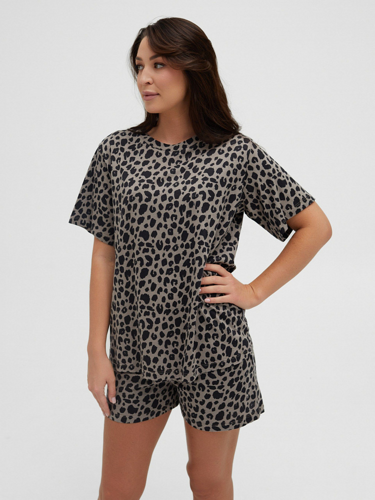 Футболка с принтом Kris Серый леопард_11730