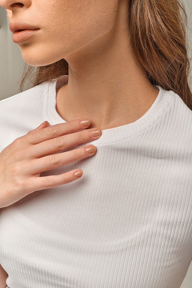 Футболка трикотажная в рубчик Flat Белый_15972