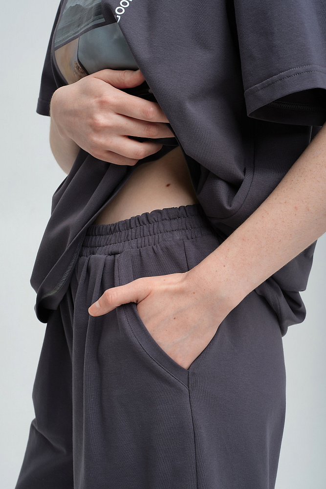 Шорты из эластичного хлопка Bloom Графит_8692