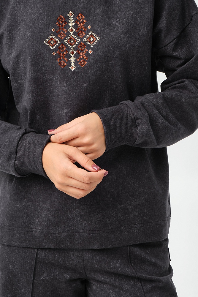 Лонгслив из футера Future Серый туман_17235