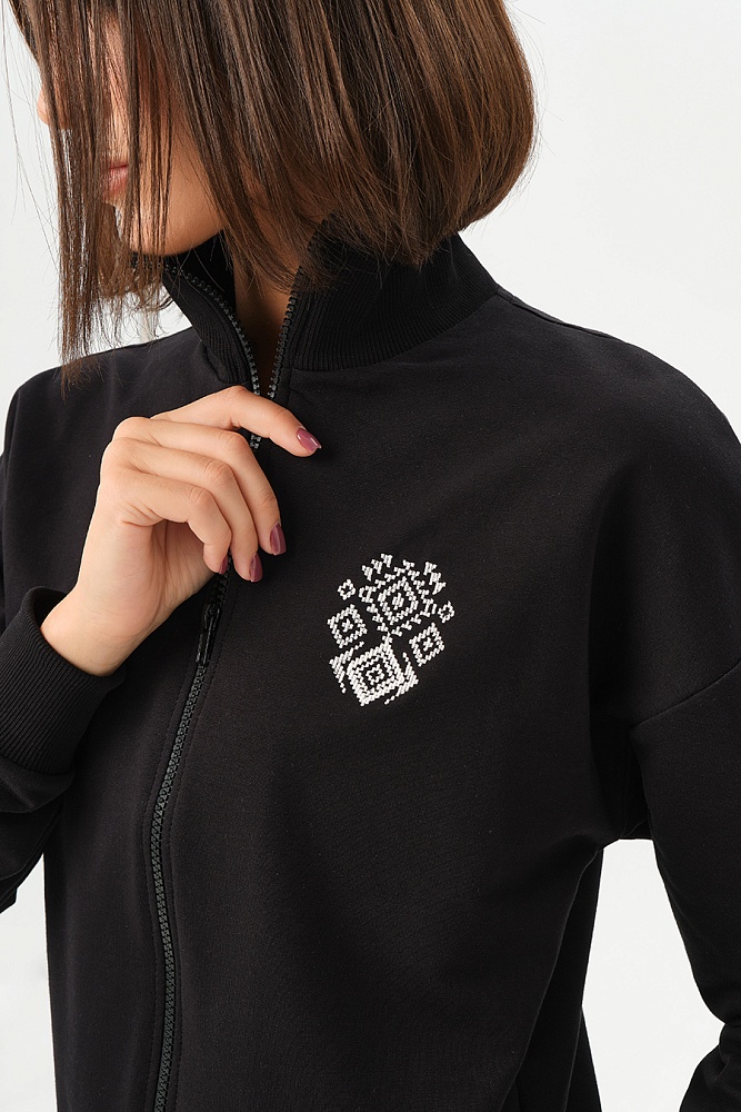 Свитшот на молнии из футера 2х нитка Future Черный_17205