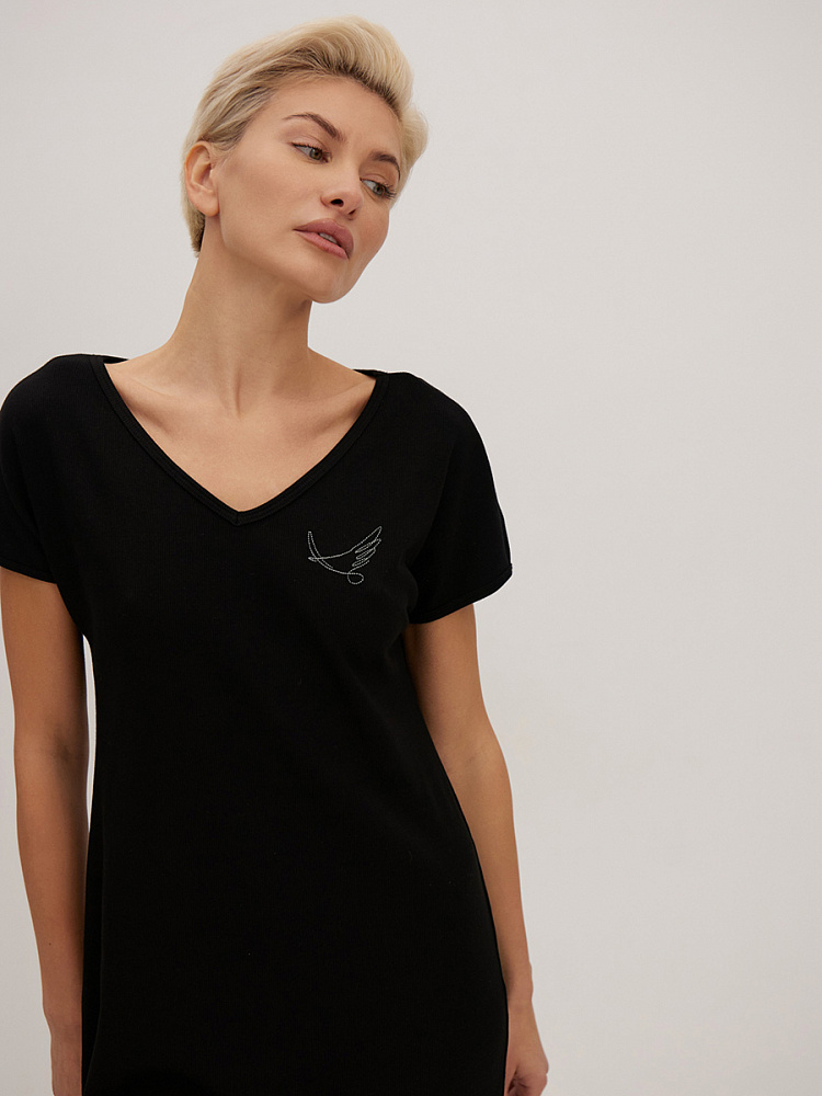 Платье в рубчик Basic Черный_13307