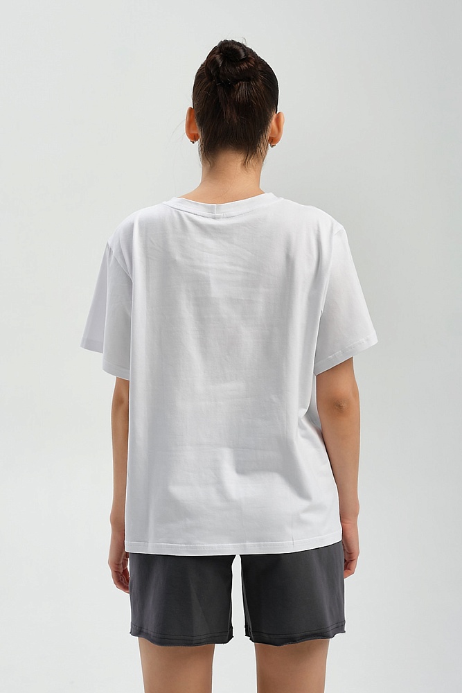 Футболка оверсайз с принтом Altai woman Белый/Кони_17897