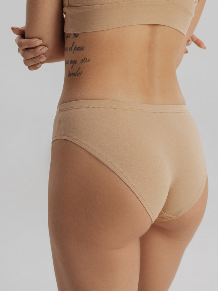 Трусы бриф бежевые из эластичного хлопка Фраппе Medea_7262