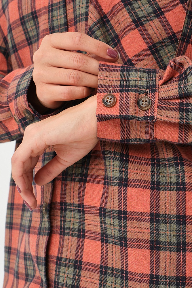 Рубашка в клетку из хлопка City Оранжевая клетка_16929
