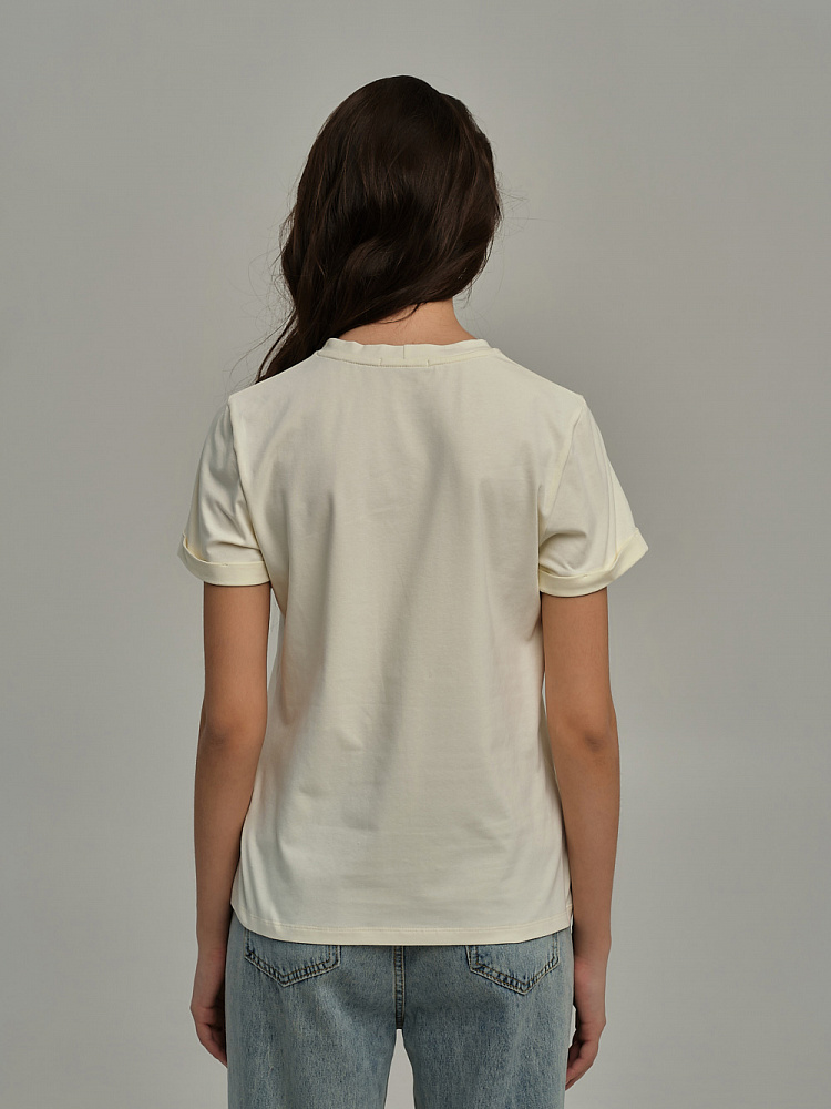 Футболка из эластичного хлопка Nelly Молочный_11104