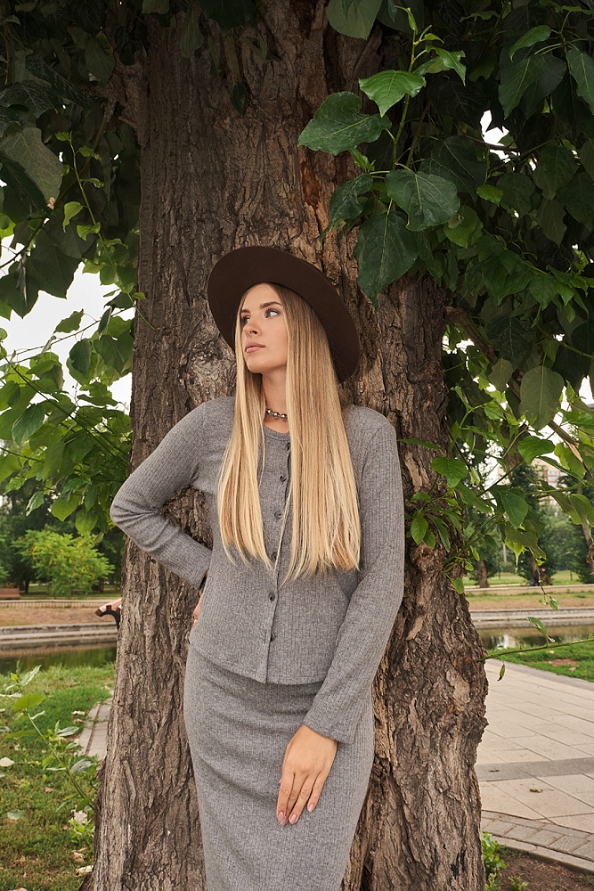 Юбка Cozy Soft Серый меланж_16381