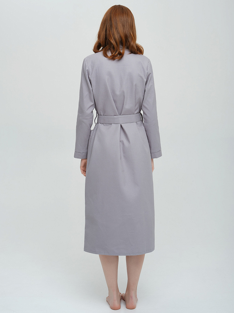 Халат вафельный из хлопка Laura Серый_8659