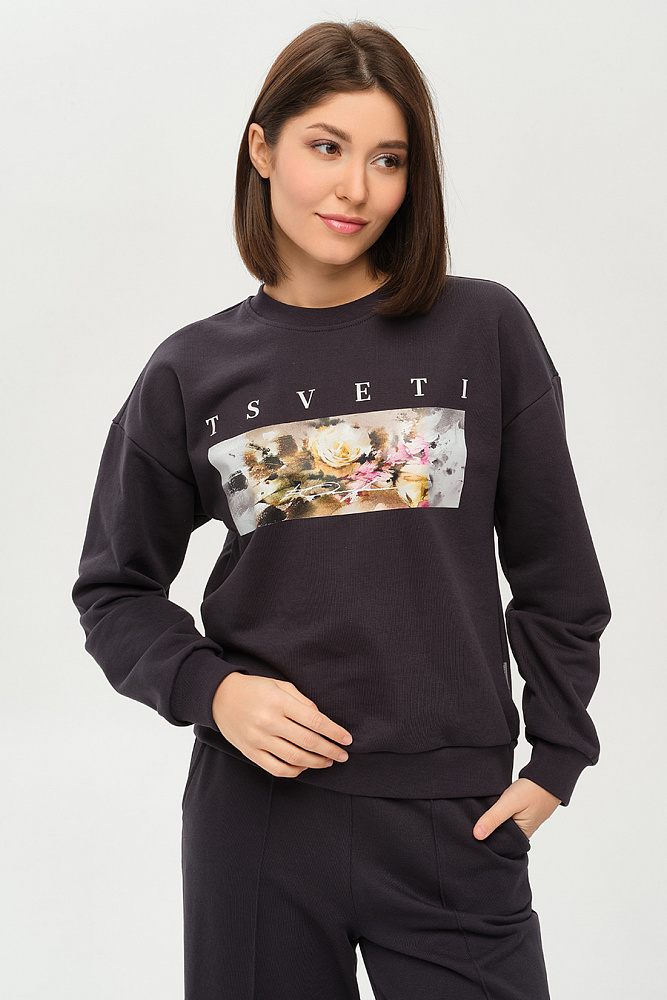 Свитшот из футера Art place Графит/Роза_14480