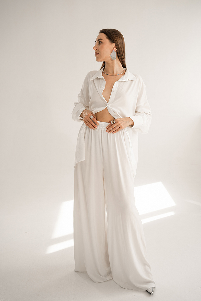 Брюки широкие Wedding Молочный_15500