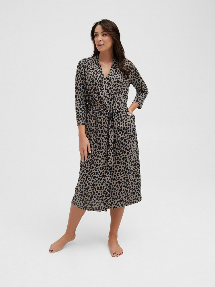 Халат с принтом Kris Серый леопард_11658