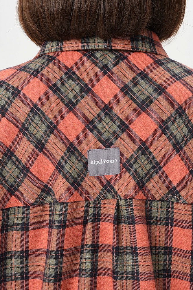 Рубашка в клетку из хлопка City Оранжевая клетка_16920