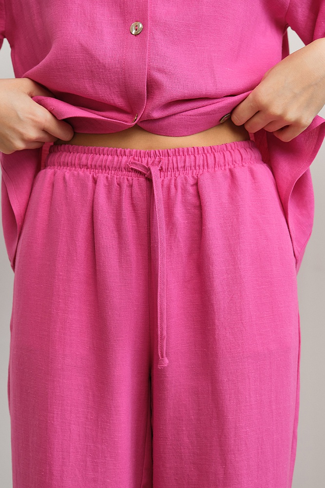 Прямые брюки изо льна Sonet Фуксия_15034