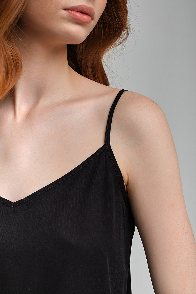 Топ из струящегося штапеля Pretty Черный_9006