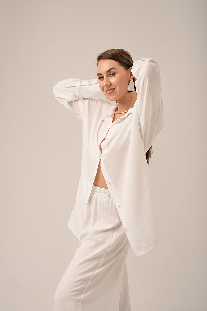 Рубашка удлиненная Wedding Молочный_15530
