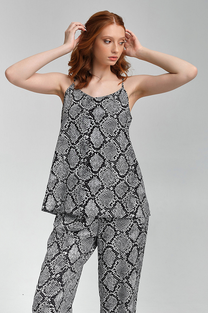 Топ из струящегося штапеля Pretty Змея_8833