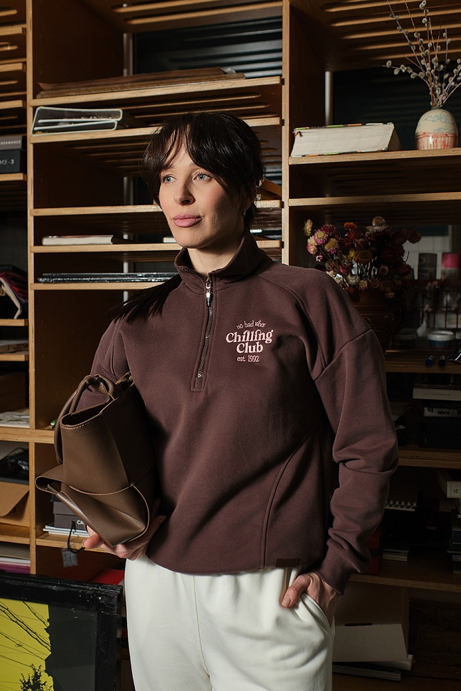 Свитшот из футера Jessie Шоколад_19141