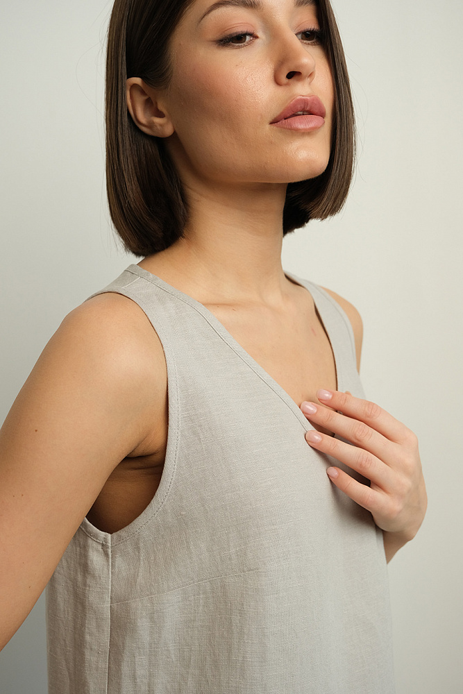 Топ изо льна Sonet Светло-серый_15188